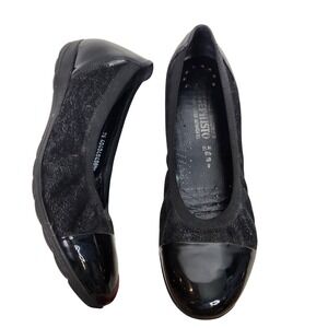MEPHISTO Shoes‎ Womens US 9 Black Elettra Patent Cap Toe Ballet Flats Comfort